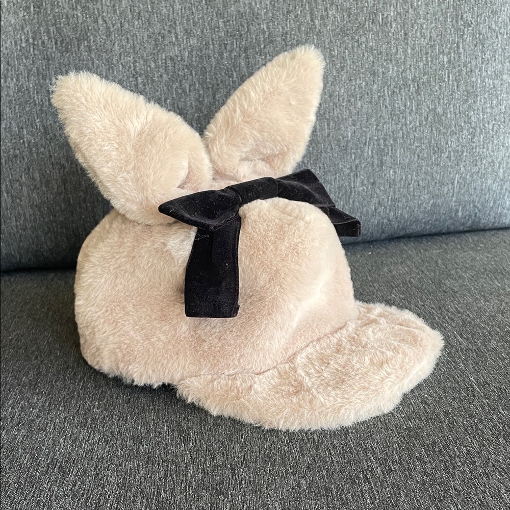 Bebedepino bunny hat faux fur tan free size new no tags rabbit ears
